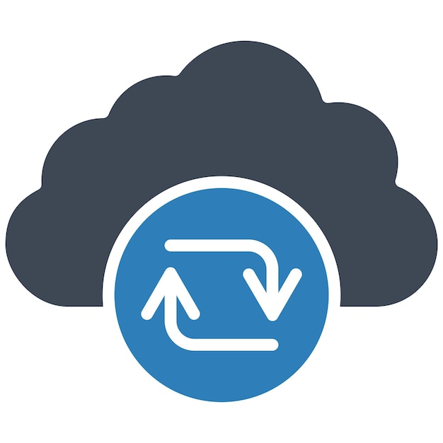 Cloud Sync Vector Illustratie Stijl