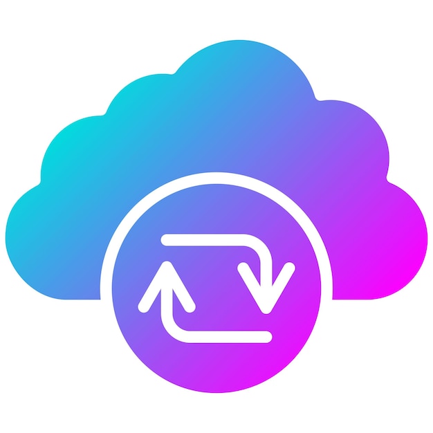 Cloud sync vector illustratie stijl