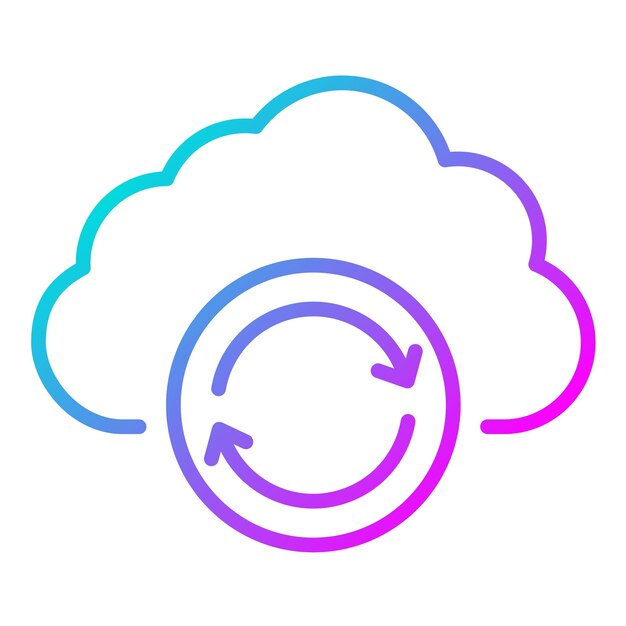 Cloud Sync Vector Illustration Style
