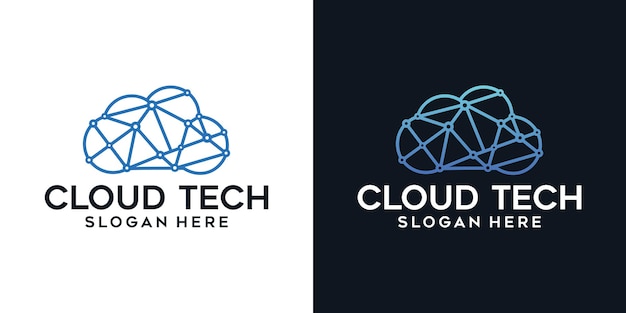 cloud tech icon logo design