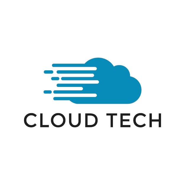 Cloud tech logo design speed cloud logo design