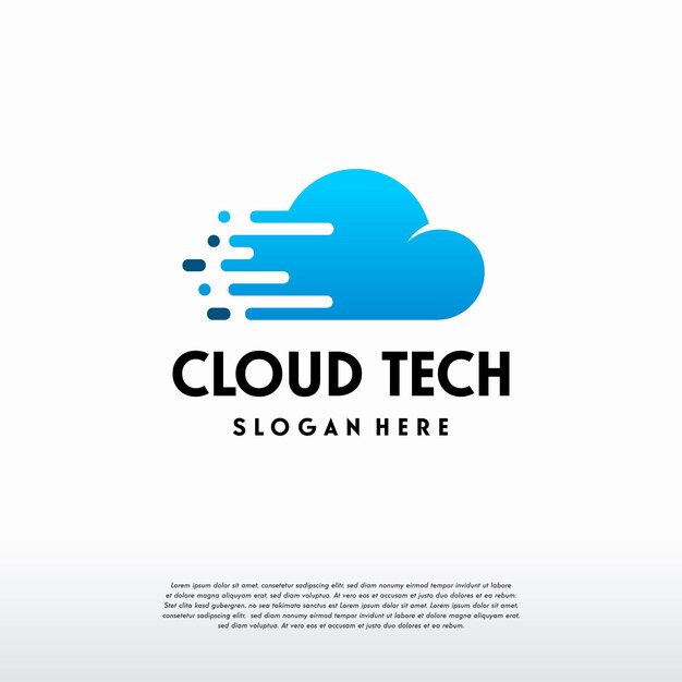 Cloud tech logo designs concept vector, fast cloud logo symbol