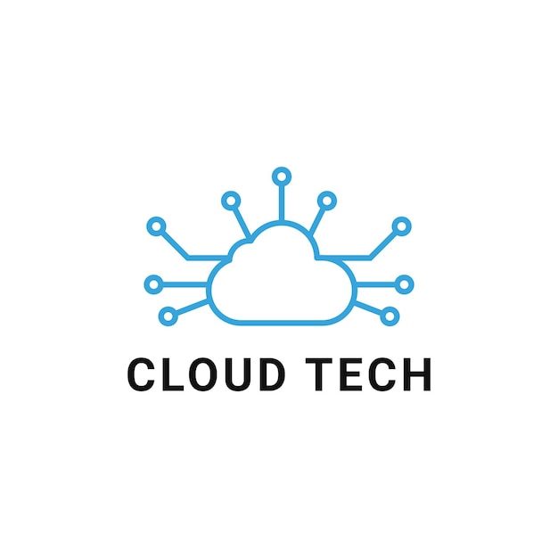 Cloud tech logo ontwerp idee