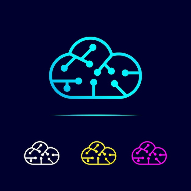 Cloud tech logo template design