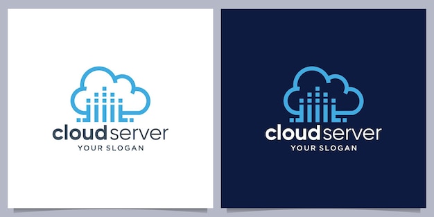Cloud tech logo transfer database server storage logo ontwerp inspiratie