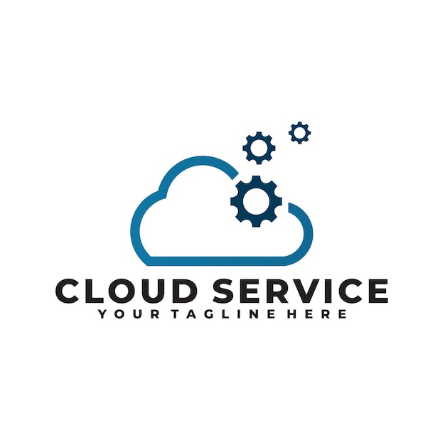 Cloud tech logo vector design template