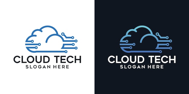 Cloud tech pictogram logo ontwerp