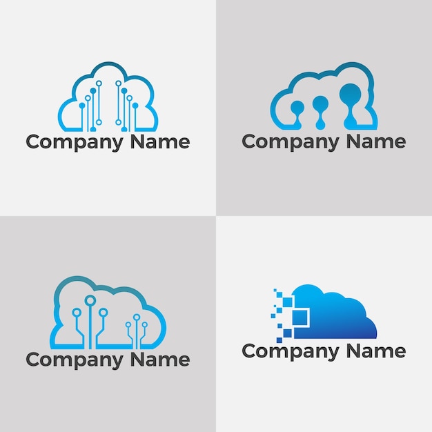 Cloud technologie logo sjabloon vector premium