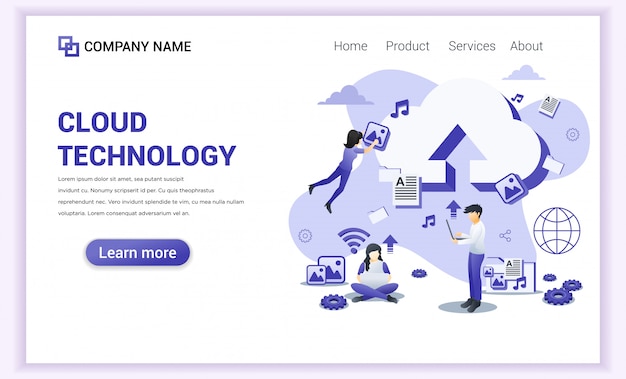 Cloud technology data center landing page