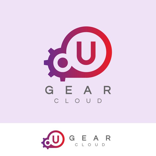 Cloud Technology eerste Letter U Logo ontwerp