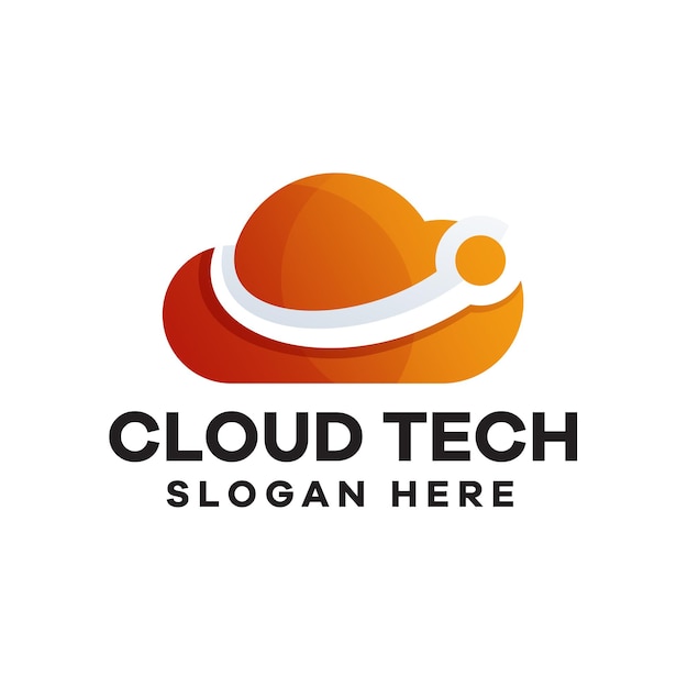 Vector cloud technology gradient logo design