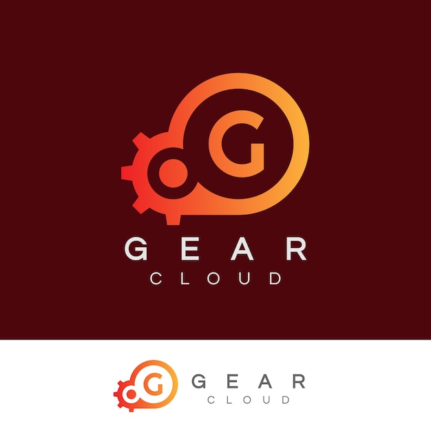 Cloud technology iniziale lettera g logo design