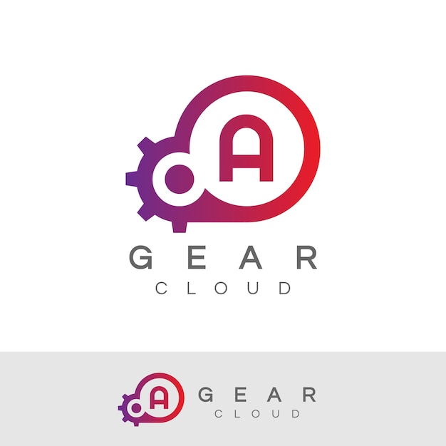 Cloud technology iniziale lettera a logo design