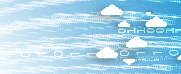 Vector cloud technology integrated digital web concept background