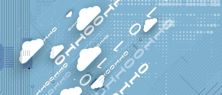 Vector cloud technology integrated digital web concept background