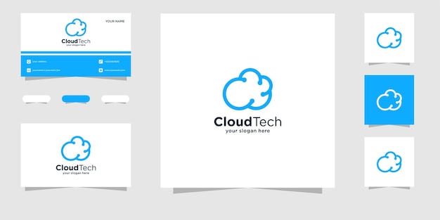 Vector cloud technology logo design