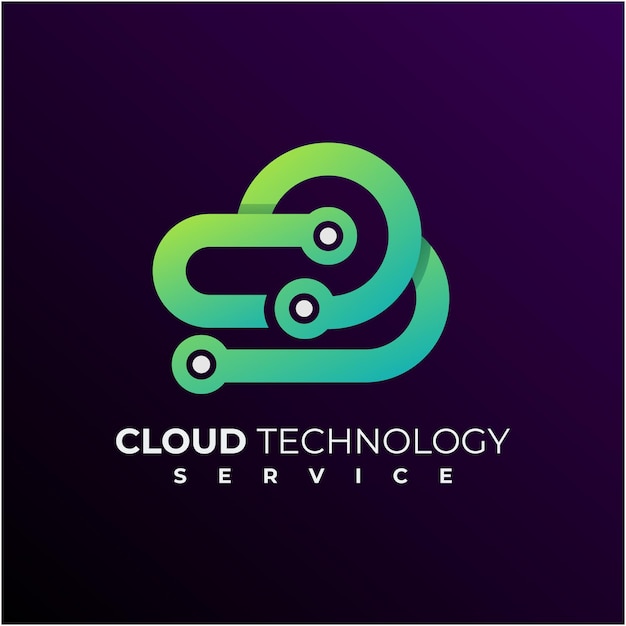 Vector cloud technology logo design