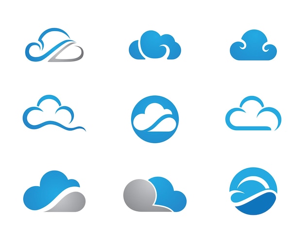 cloud technology vector logo template design vector