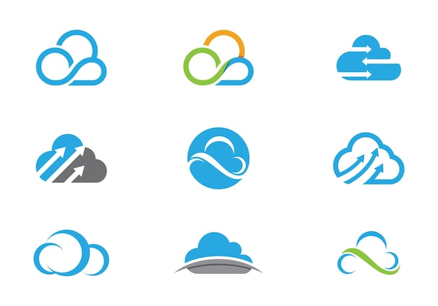 Cloud technology vector logo template design vector