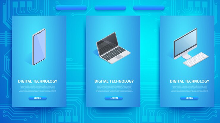 Vector cloud technology vertical banner template