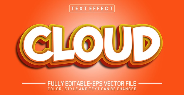 Cloud-teksteffect bewerkbare 3d-tekststijl