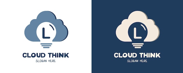 Cloud think logo design con lettera l