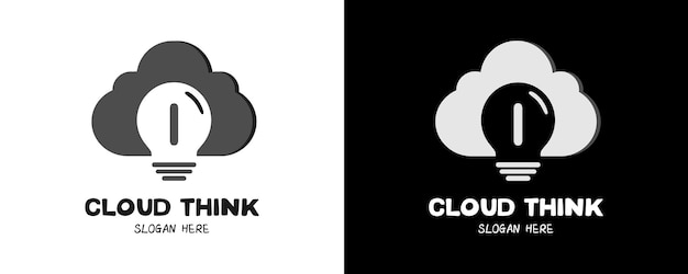 Cloud think logo-ontwerp met letter i