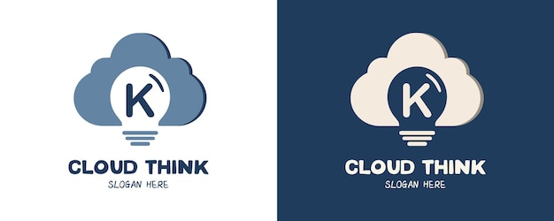 Cloud Think-logo-ontwerp met letter K