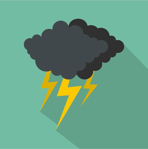 Cloud thunder flash icon Flat illustration of cloud thunder flash vector icon for web