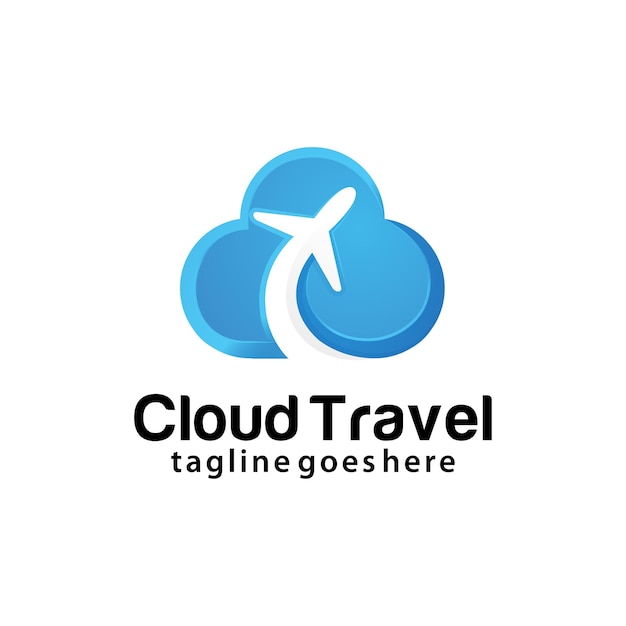 Cloud travel logo design template