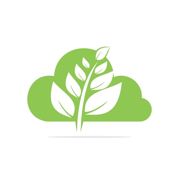 Cloud tree vector logo design