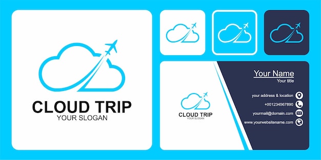 cloud trip logo design and business card