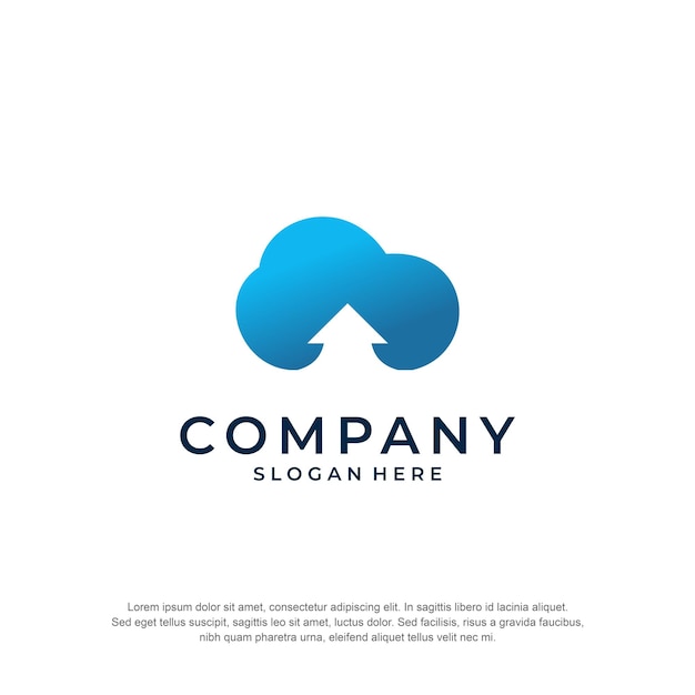 cloud upload logo premium vector