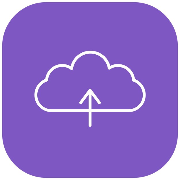 Cloud Upload Vector Illustratie Stijl