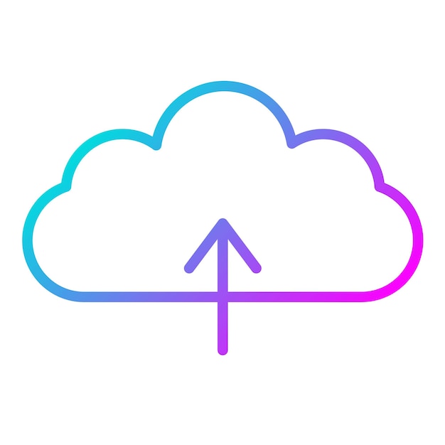 Cloud Upload Vector Illustratie Stijl