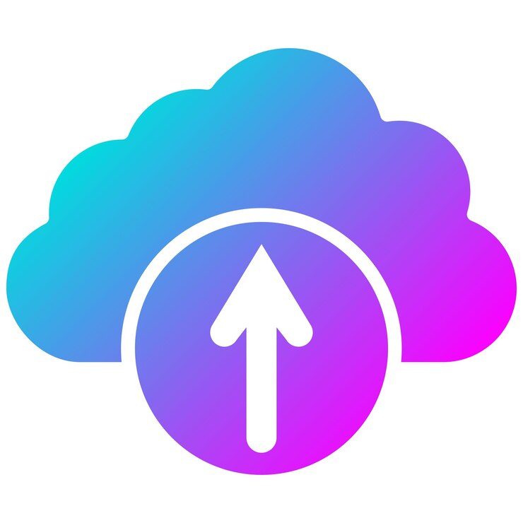 Vector cloud upload vector illustration style
