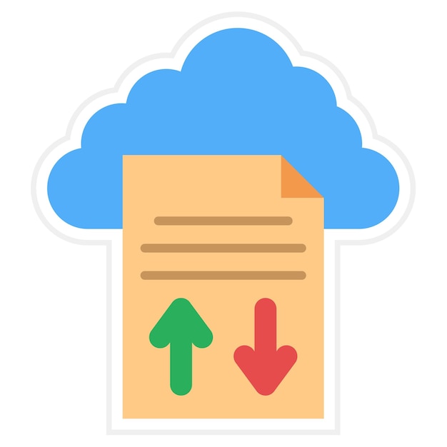 Vector cloud uploading icon