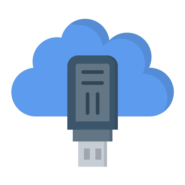 Cloud USB Flat Illustration