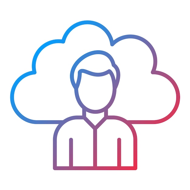 Cloud user icon vector image Kan worden gebruikt voor Cloud Computing