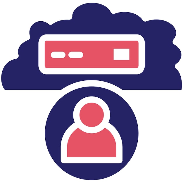 Vector cloud user vector icon illustration of cloud computing iconset