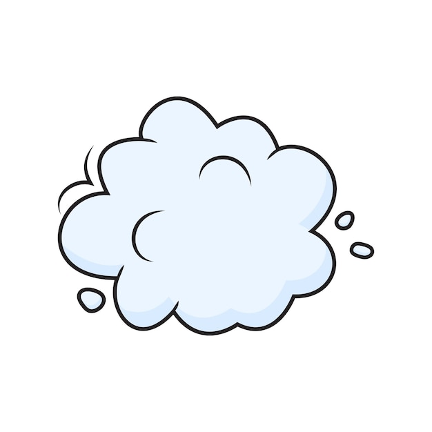 Cloud vector icon cartoon sky bubble blue fun air balloon or smoke dust weather illustration
