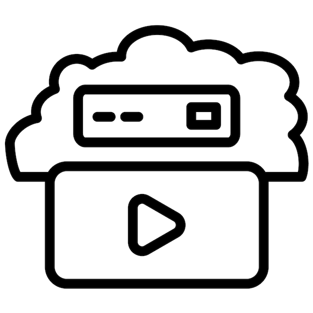 Иллюстрация иконки облачного векторного видео Cloud Computing