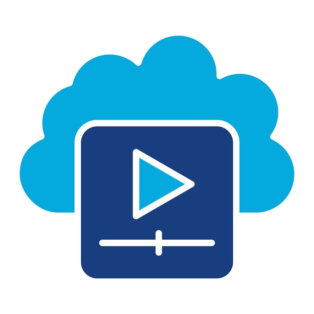 Vector cloud videos duotone illustration