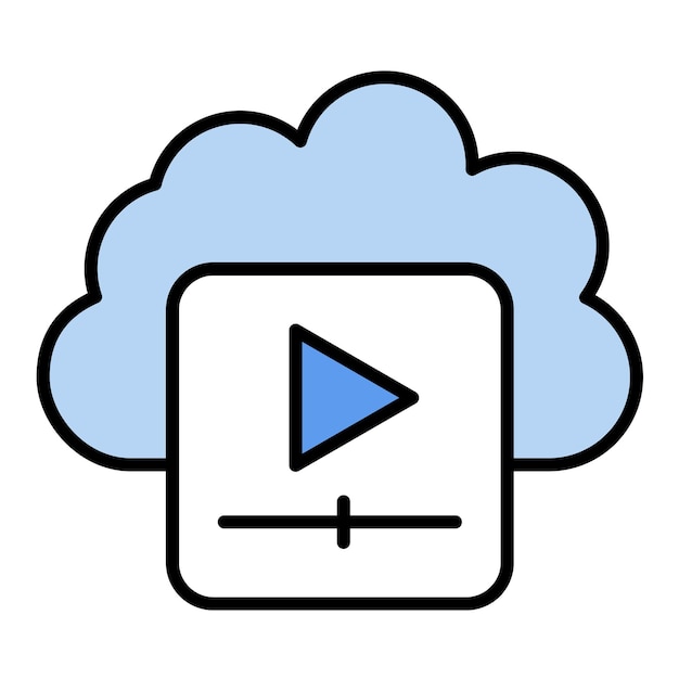 Cloud Videos Flat Illustration