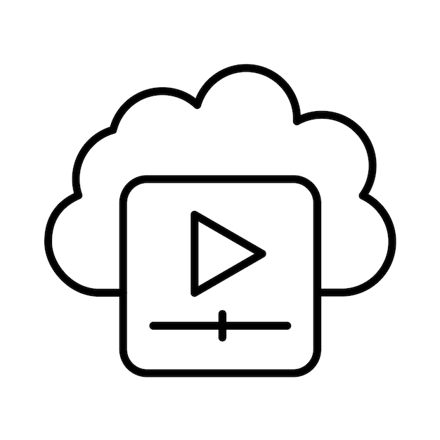 Cloud Videos Line Illustration