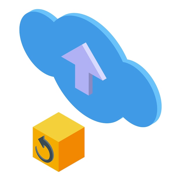 Cloud virtual tour icon isometric vector online video gallery view