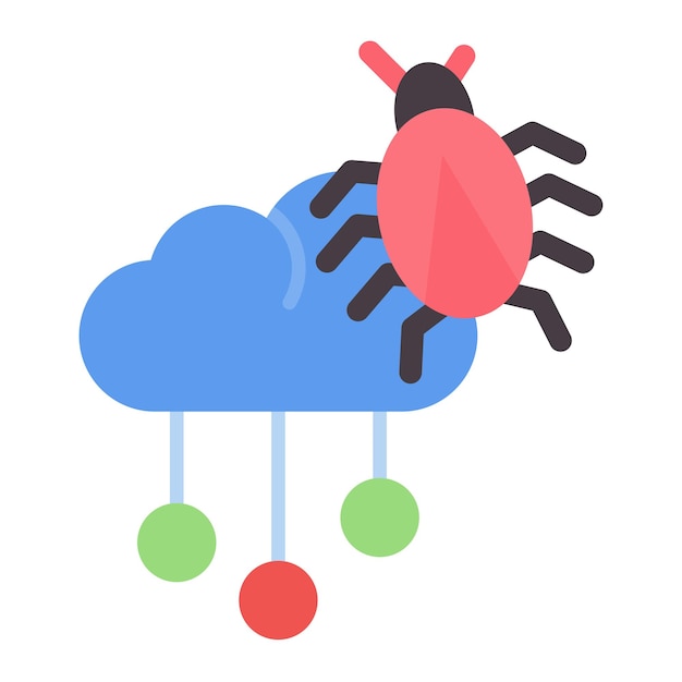 Cloud Virus Vector Illustration