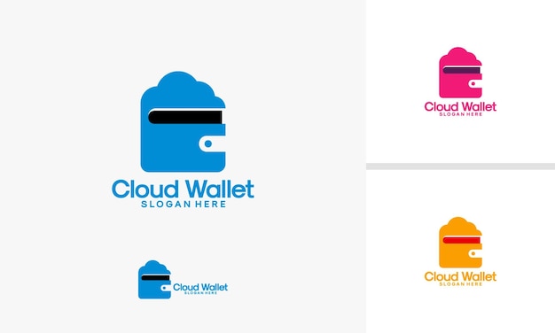 Modello di logo di cloud wallet, vettore di disegni di logo di pagamento online