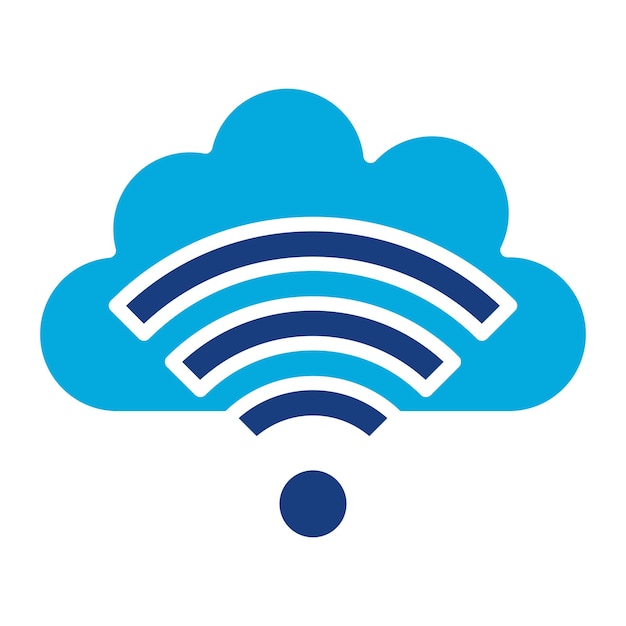 Vector cloud wifi duotone illustratie