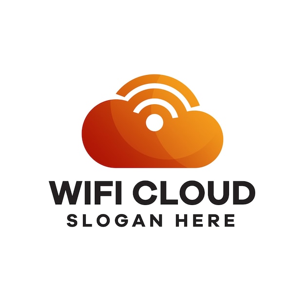 Cloud wifi gradiënt logo-ontwerp